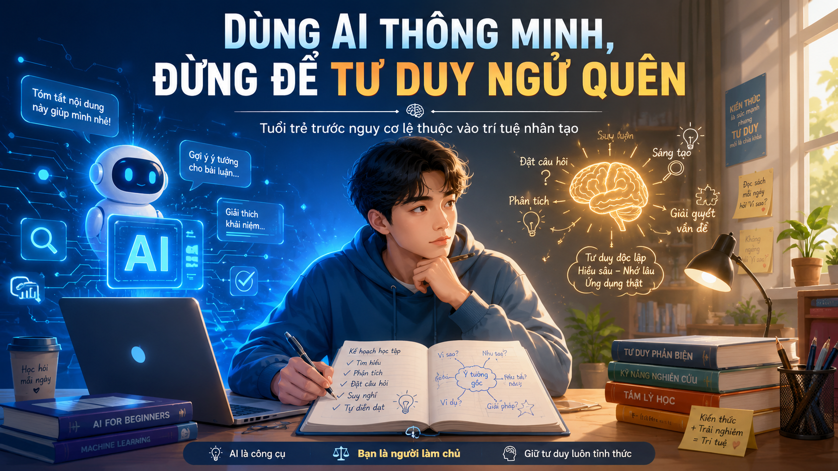 Dùng AI thông minh, đừng để tư duy ngủ quên